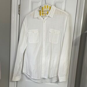 Express White Casual Button Down Shirt